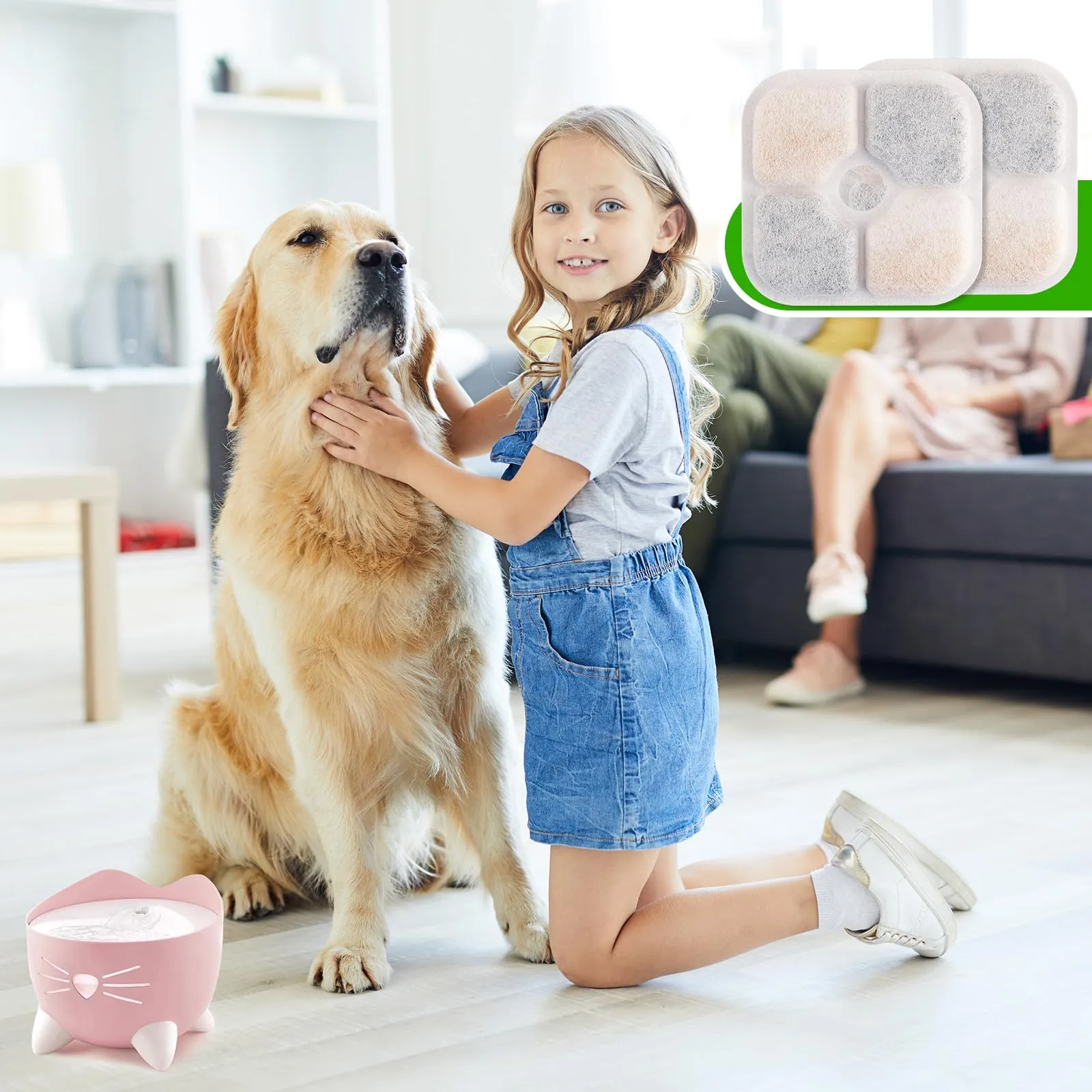 Foydream 20 Pezzi Filtro Fontanella per Gatti con Resina e Carboni Attivi, Filtri di Ricambio Compatibili con Catit Pixi, Accessori Fontana Acqua per Gatti e Cani - immagine 7