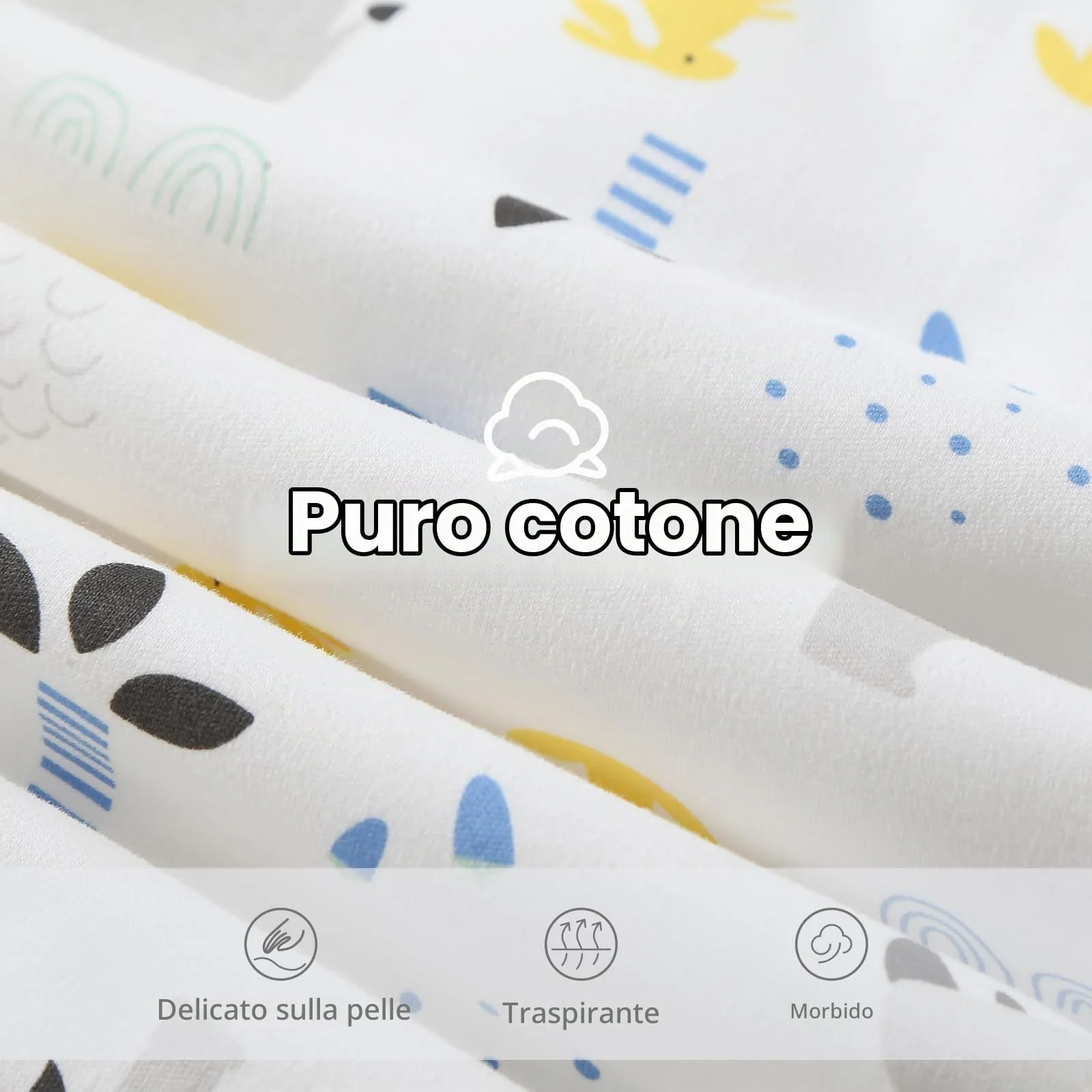 Mosebears Mosbears Sacco nanna invernale per bambini, 2,5 Tog, 100% cotone, diverse dimensioni dalla nascita fino a 24 mesi, adatto per tutto l'anno(Rinoceronte,L(12 a 18 mesi)) - immagine 5
