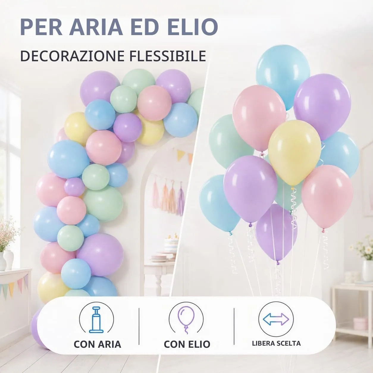 50 palloncini color pastello a forma di macaron, diametro 35 cm, per compleanni, matrimoni e feste, gonfiabili ad aria ed elio (colori a scelta) - immagine 5