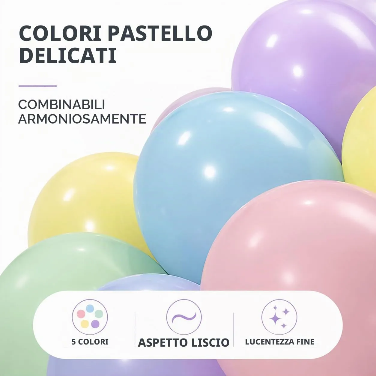 50 palloncini color pastello a forma di macaron, diametro 35 cm, per compleanni, matrimoni e feste, gonfiabili ad aria ed elio (colori a scelta) - immagine 6