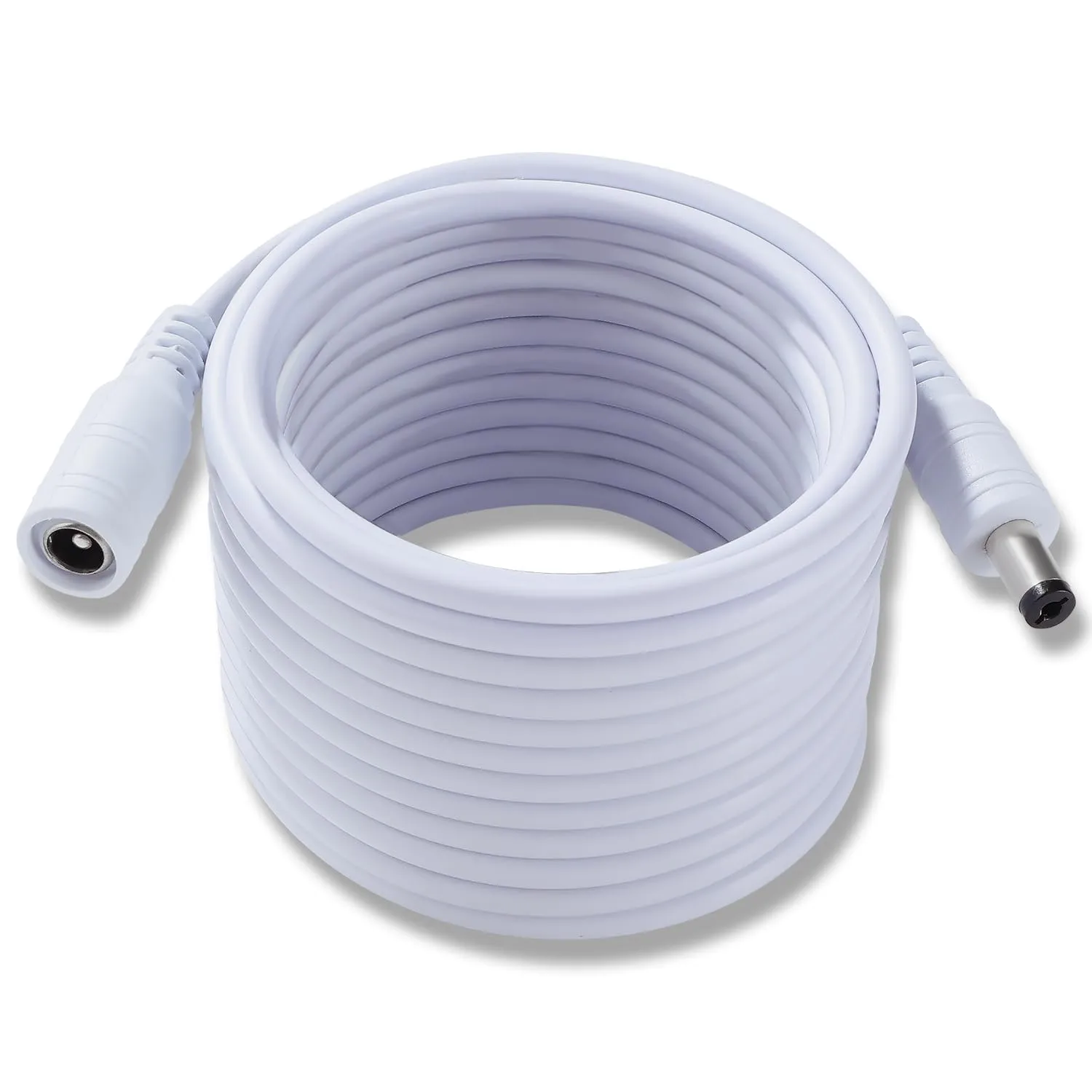 KUOQIY 5m 5.5x2.1 mm 24V 12V Cavi di Prolunga per Alimentazione DC, DC Cavo Estensione Maschio a Femmina 22AWG, per Telecamera Sicurezza CCTV, DVR, Bianco - immagine 1