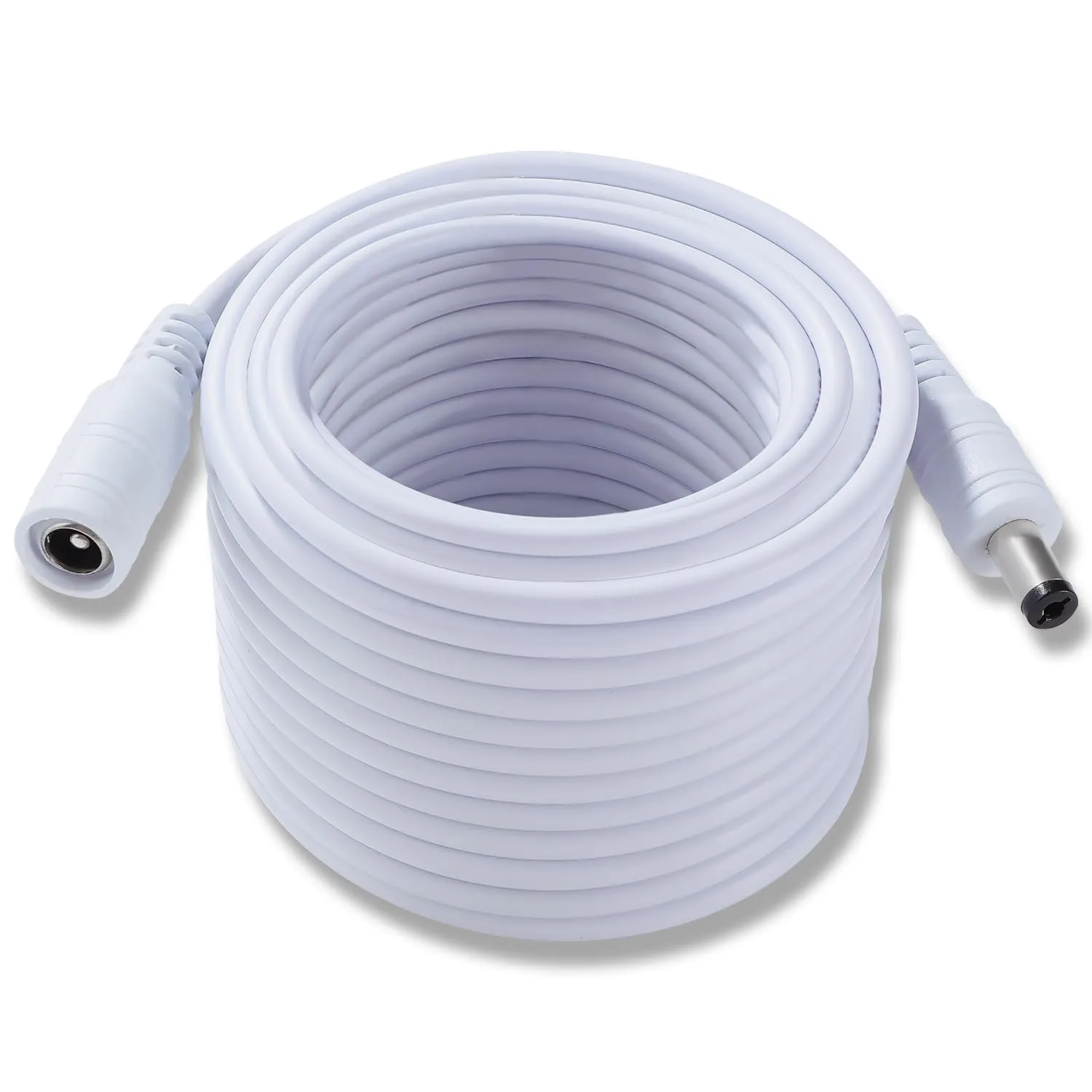 KUOQIY 10m 5.5x2.1 mm 24V 12V Cavi di Prolunga per Alimentazione DC, DC Cavo Estensione Maschio a Femmina 22AWG, per Telecamera Sicurezza CCTV, DVR, Bianco - immagine 1