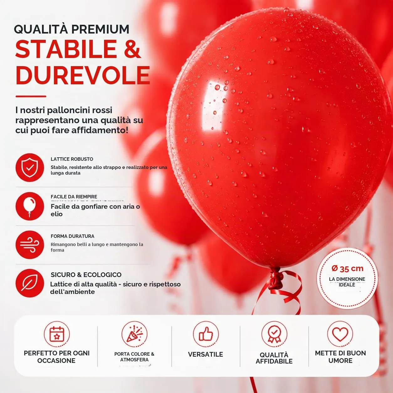 50x palloncini (rosso) - immagine 7