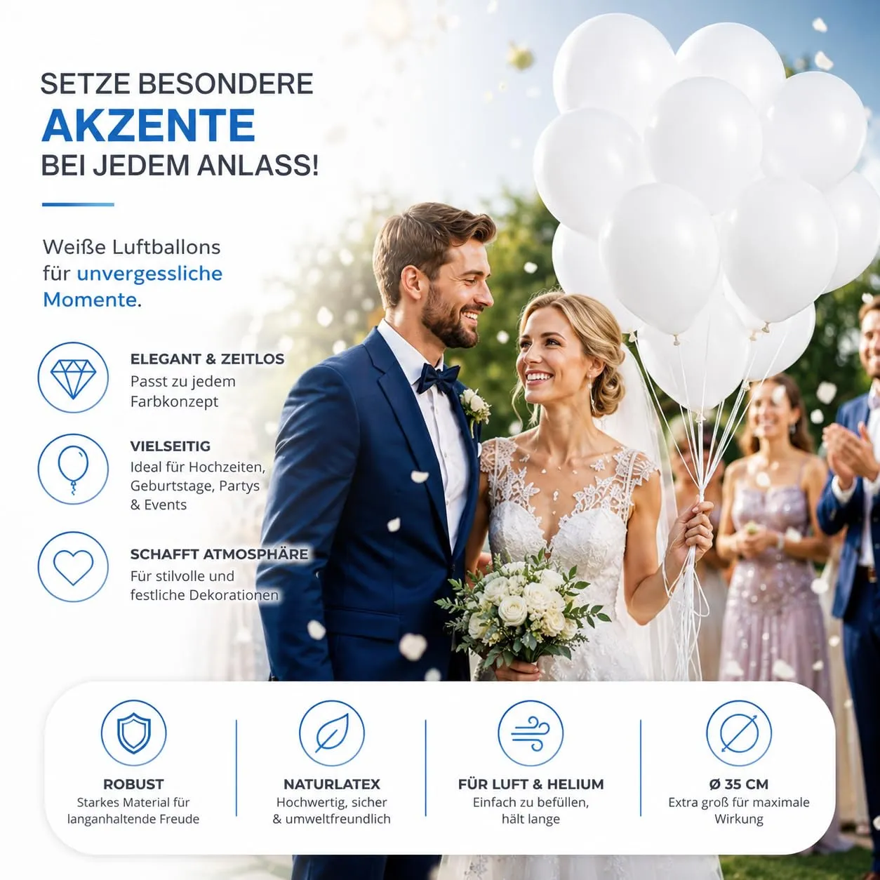 50x palloncini (bianco) - immagine 2