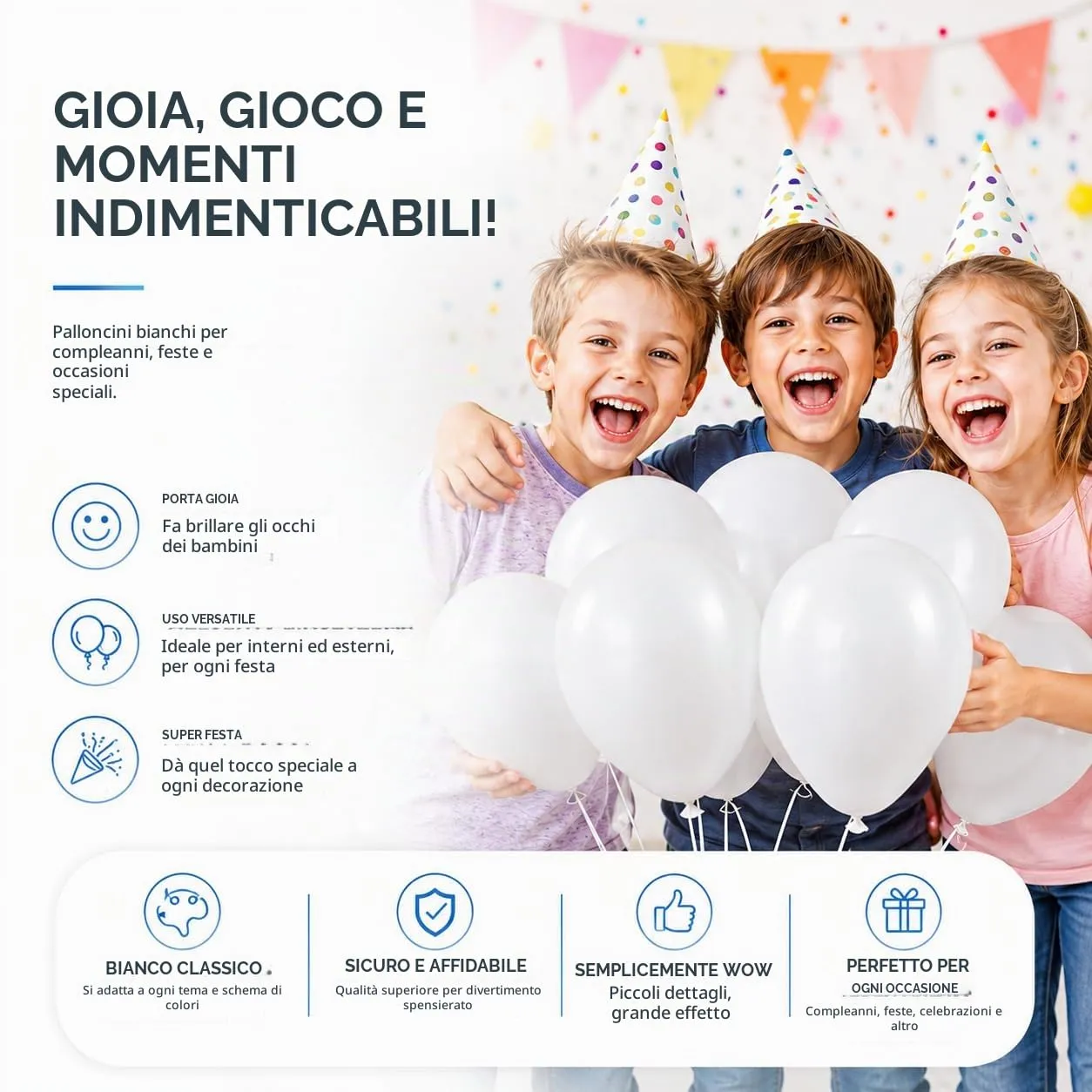 50x palloncini (bianco) - immagine 4