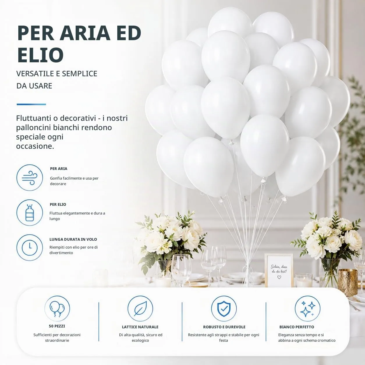 50x palloncini (bianco) - immagine 5