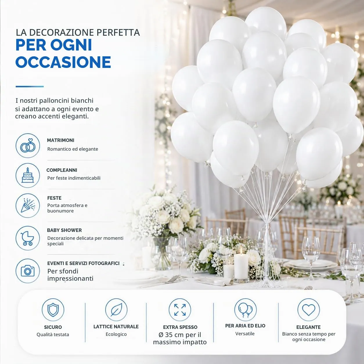 50x palloncini (bianco) - immagine 7