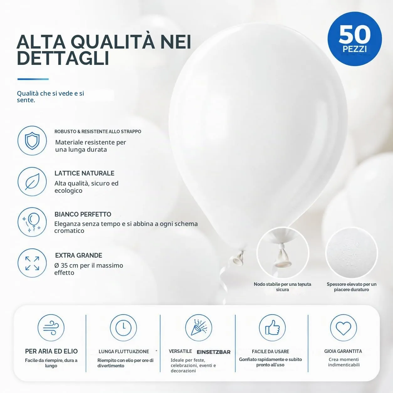 50x palloncini (bianco) - immagine 8