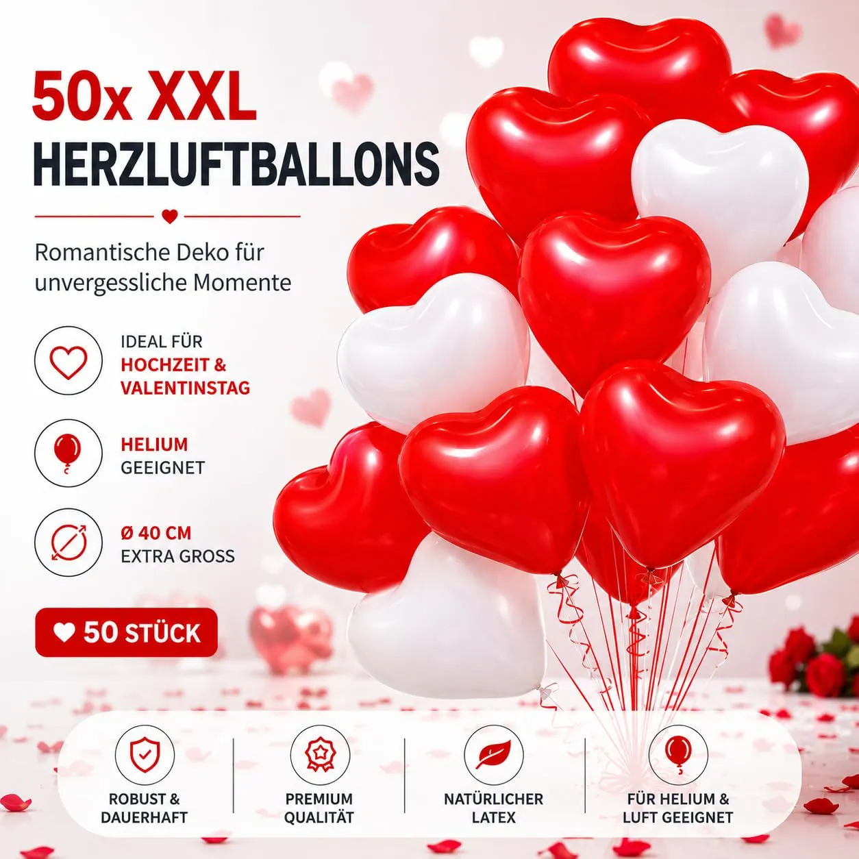 50x palloncini (cuore) - immagine 3