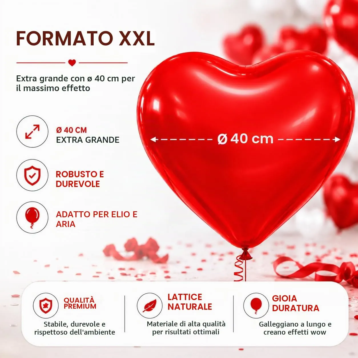50x palloncini (cuore) - immagine 5