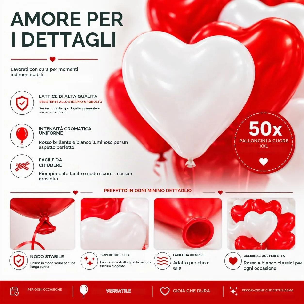 50x palloncini (cuore) - immagine 8