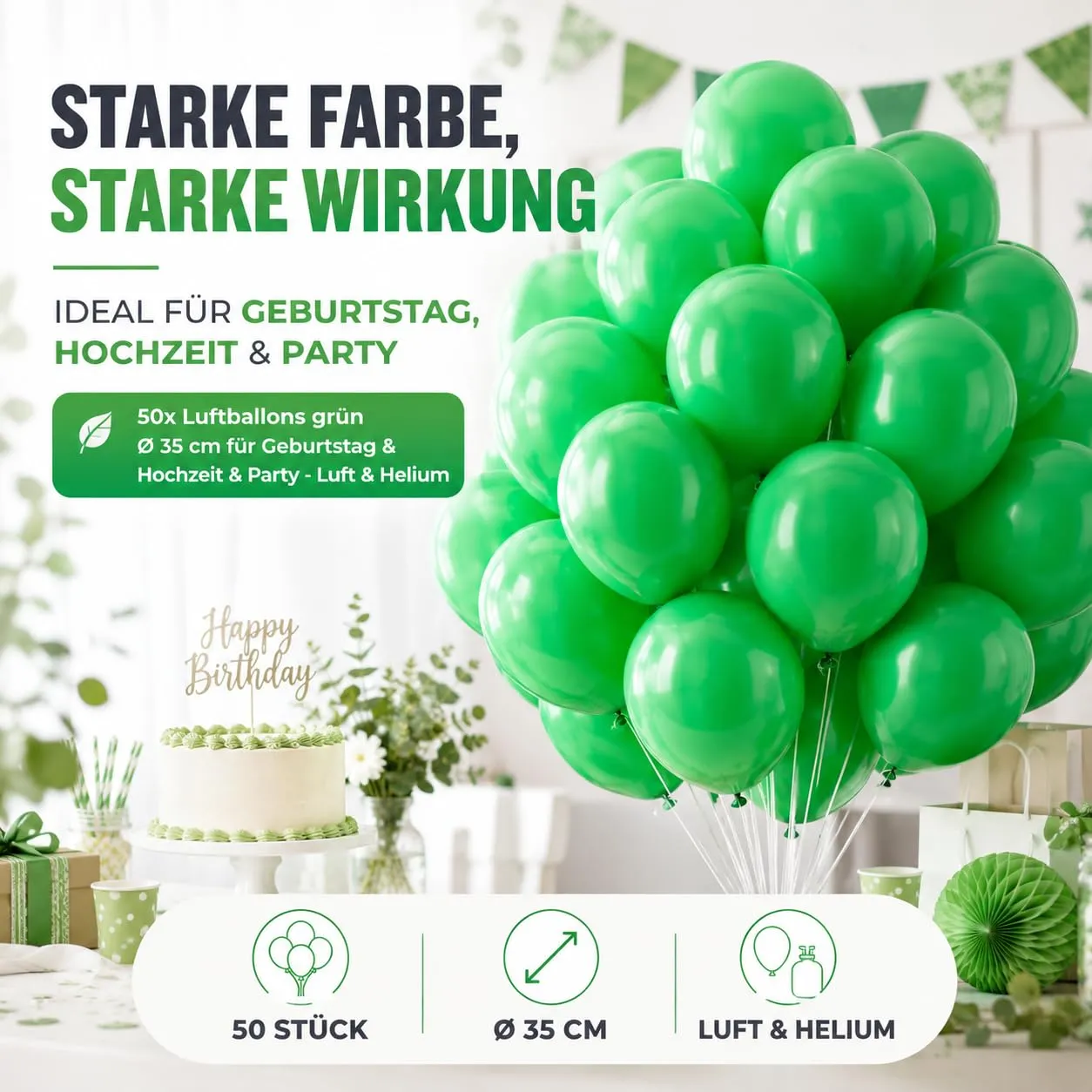 TK Gruppe Timo Klingler 50x palloncini Ø 35 cm Palloncini, adatti all'elio - come decorazione, decorazione per matrimoni, compleanni e feste - immagine 3