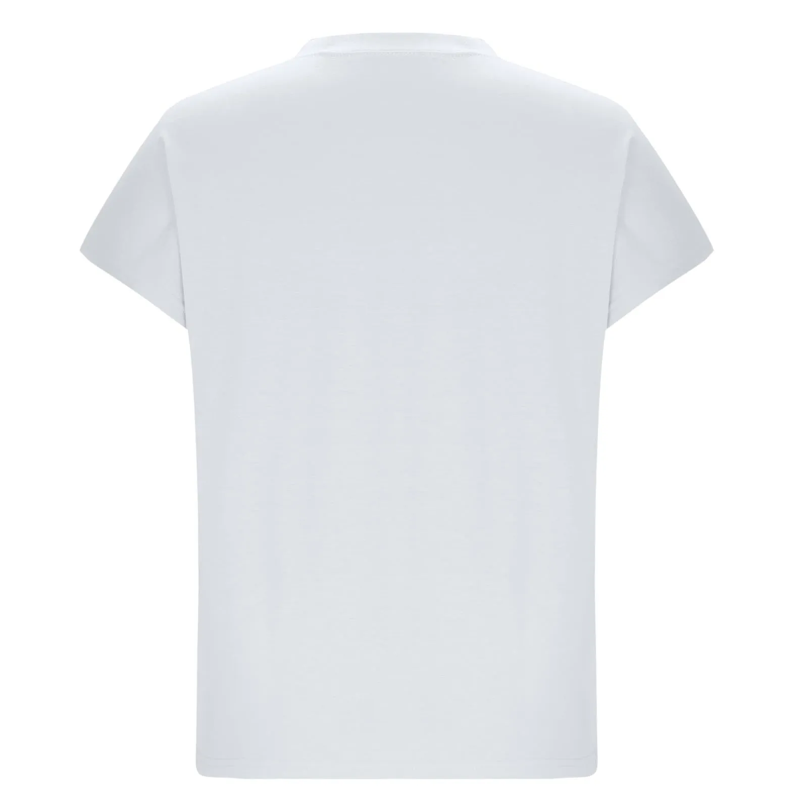 Masrin Maglietta da donna in tinta unita, con scollo a V, a maniche corte, maniche raglan, vestibilità normale, top con spacco laterale, tunica estiva, bianco, L - immagine 5