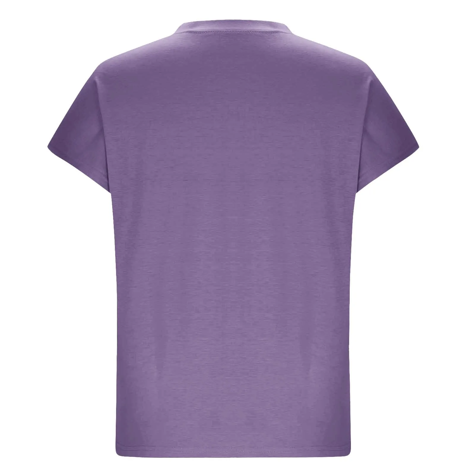 Masrin Maglietta da donna in tinta unita, con scollo a V, a maniche corte, maniche raglan, vestibilità normale, top con spacco laterale, tunica estiva, viola., XL - immagine 5