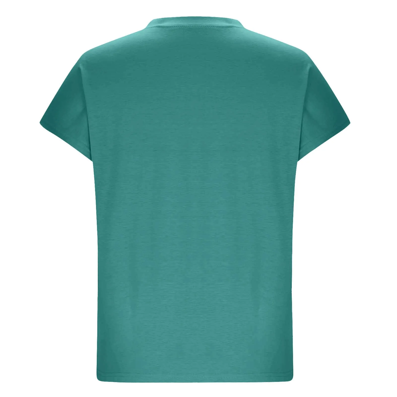 Masrin Maglietta da donna in tinta unita, con scollo a V, a maniche corte, maniche raglan, vestibilità normale, top con spacco laterale, tunica estiva, verde chiaro, XL - immagine 5