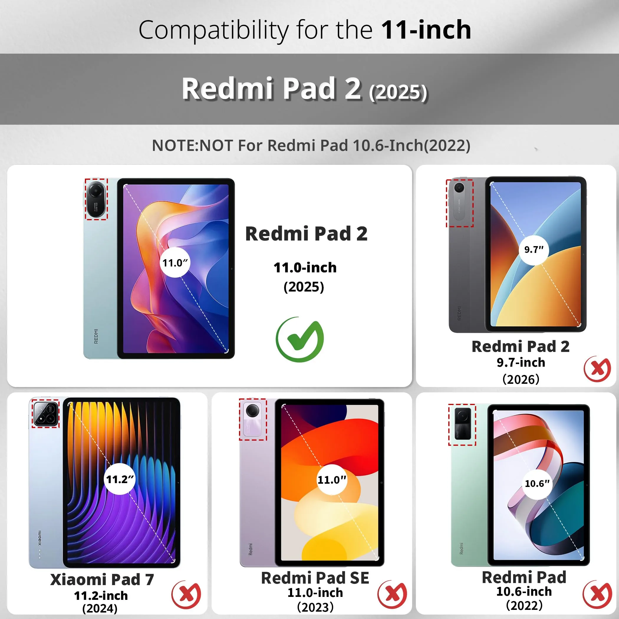 EasyAcc Custodia Cover Compatibile con Xiaomi Redmi Pad 2 11 Pollici -Ultra Sottile con Cover Leggero Supporto in Pelle PU Case, Nero - immagine 2