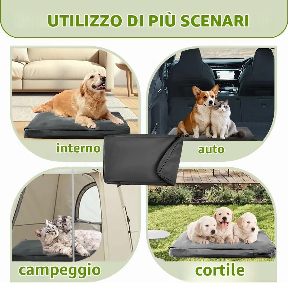 DUJUIKE Coprimaterasso di Ricambio Impermeabile per Cani, coprimaterasso per Animali Domestici, coprimaterasso per Cani Lavabile e sfoderabile, copricuccia con Cerniera (Nero, XXL(137 x 92 x 10cm)) - immagine 7