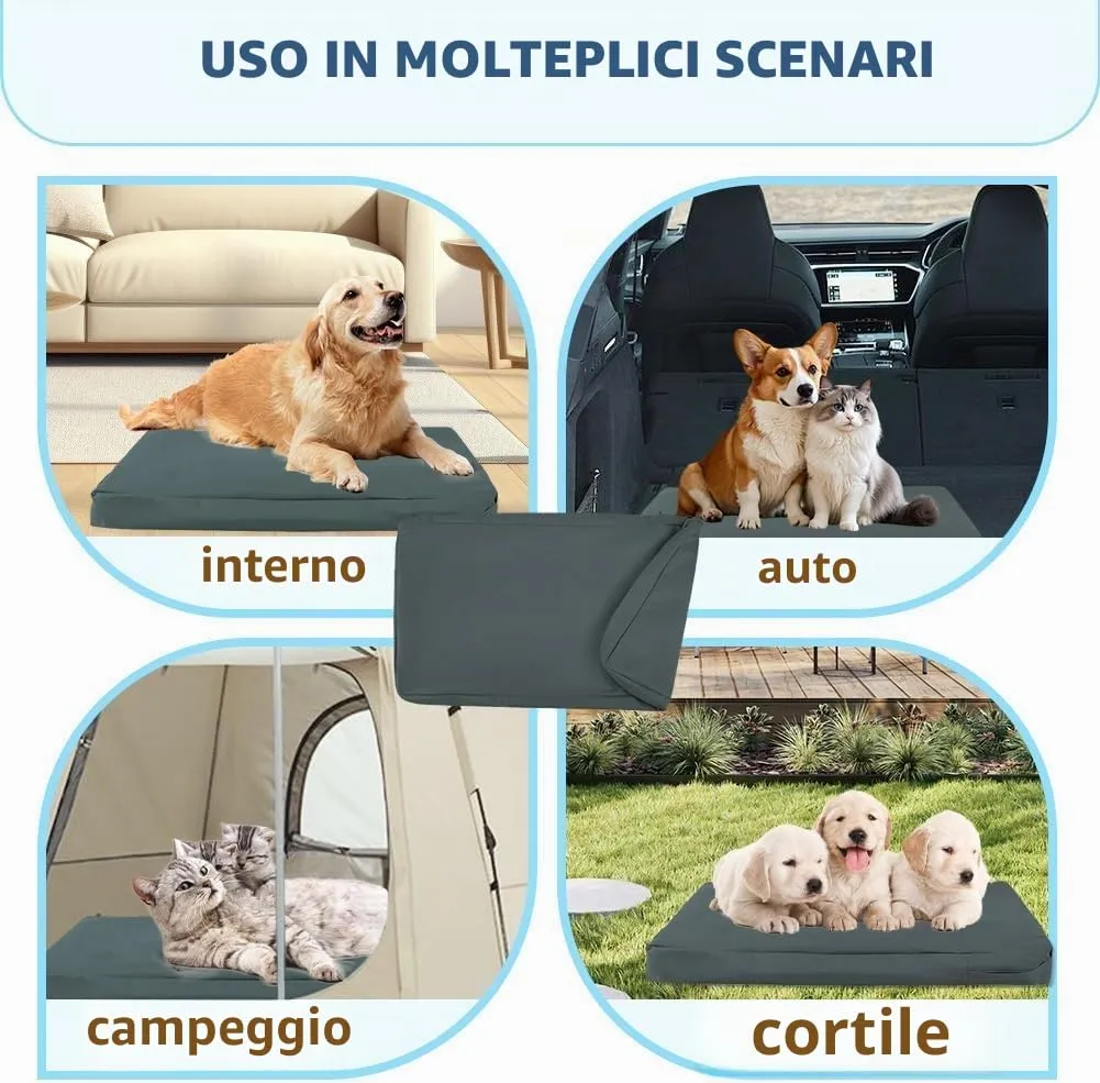 DUJUIKE Coprimaterasso di Ricambio Impermeabile per Cani, coprimaterasso per Animali Domestici, coprimaterasso per Cani Lavabile e sfoderabile, copricuccia (Grigio Scuro, XXL(137 x 92 x 10cm)) - immagine 8