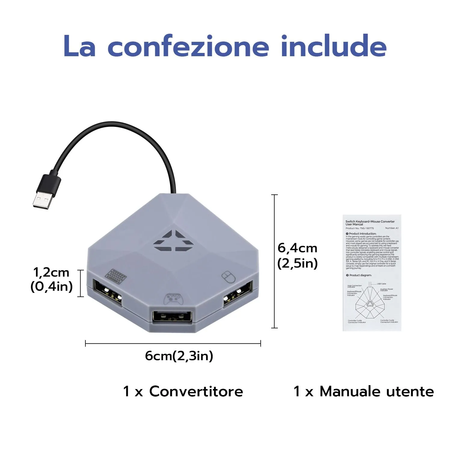 Wigearss Adattatore Mouse Tastiera Convertitore per Nintendo Switch, PS4, PS3, Xbox Series X/S, Xbox One, One X/S - immagine 9