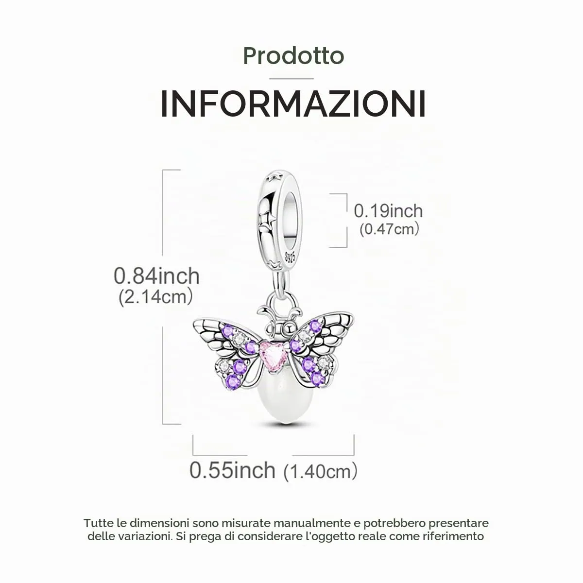 LNQOBU Charms Colgante Camaleón Charm Donna Argento Sterling 925Bead Charme da Donna per Bracciali e Collane - immagine 7