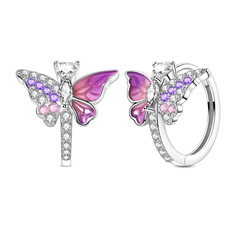QIKAOLA S925 Orecchini in argento da donna Orecchini a cerchio ipoallergenici Orecchini Huggie con zirconia cubica - immagine 1