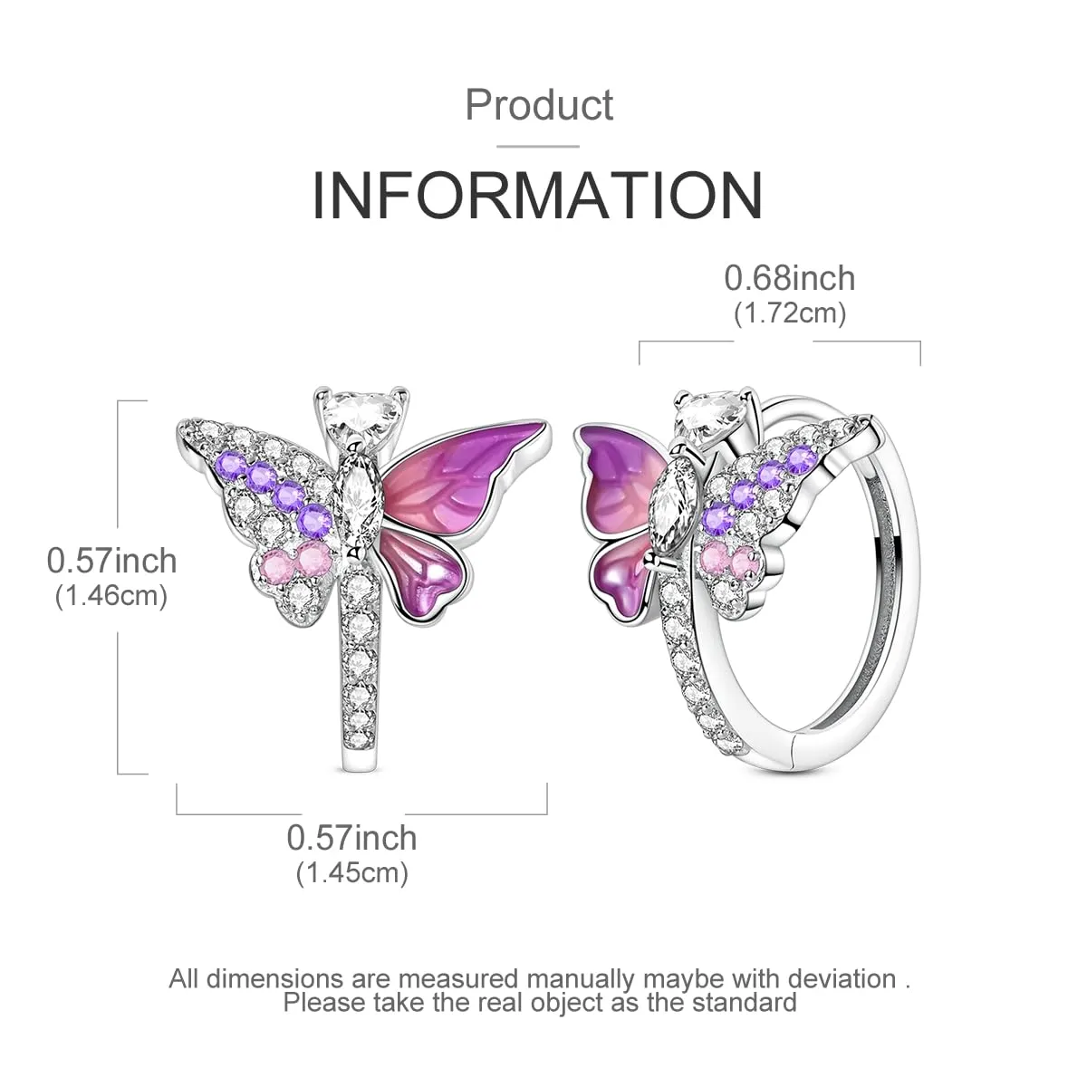 QIKAOLA S925 Orecchini in argento da donna Orecchini a cerchio ipoallergenici Orecchini Huggie con zirconia cubica - immagine 4
