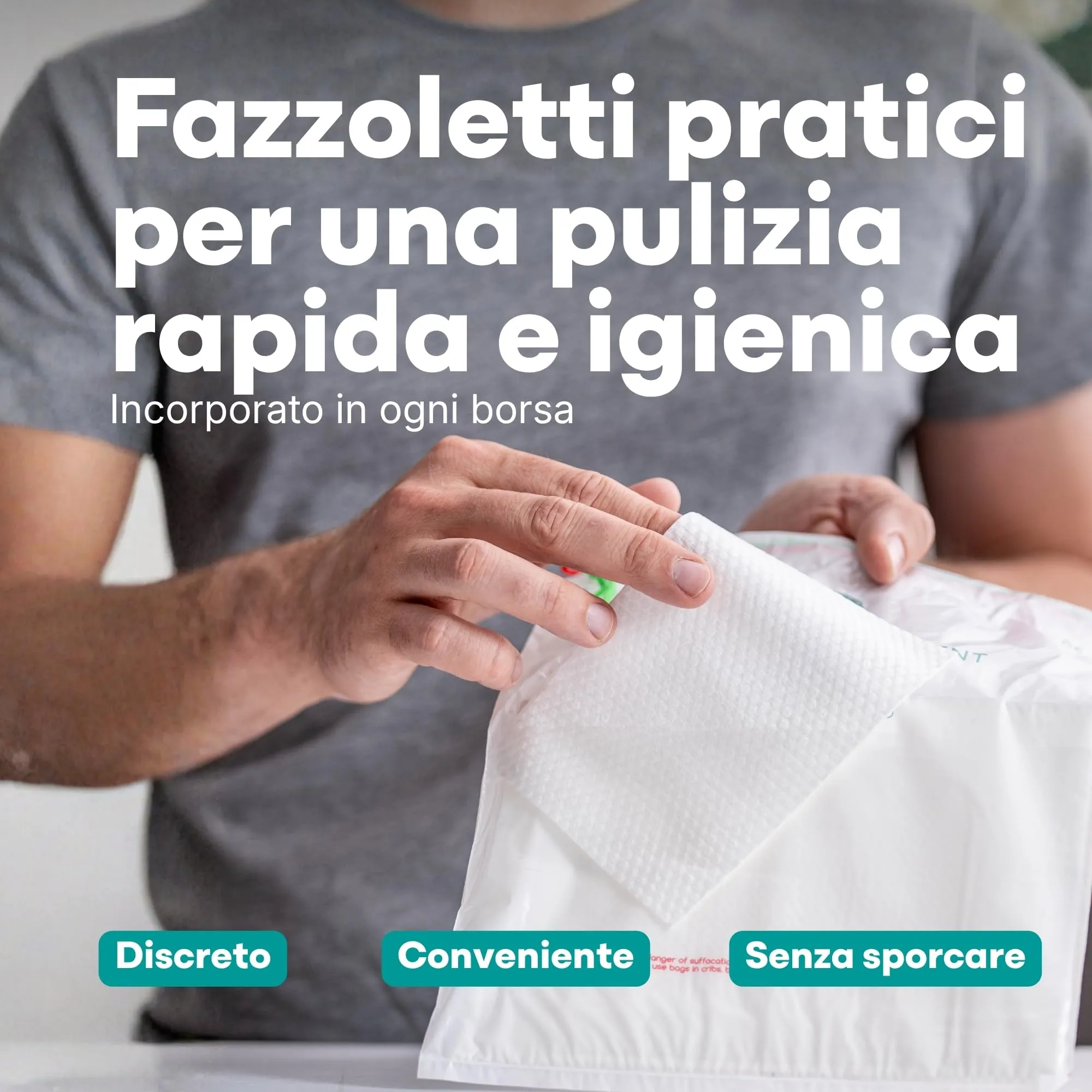 Sacchetti Vomito con tamponi super assorbenti + salviettine detergenti [10] – Buste per Vomito Zero Odori - Sigillabili, Trasformano il Vomito in Gel, Capienza fino a 750ml – Sacchetti Viaggio - immagine 6