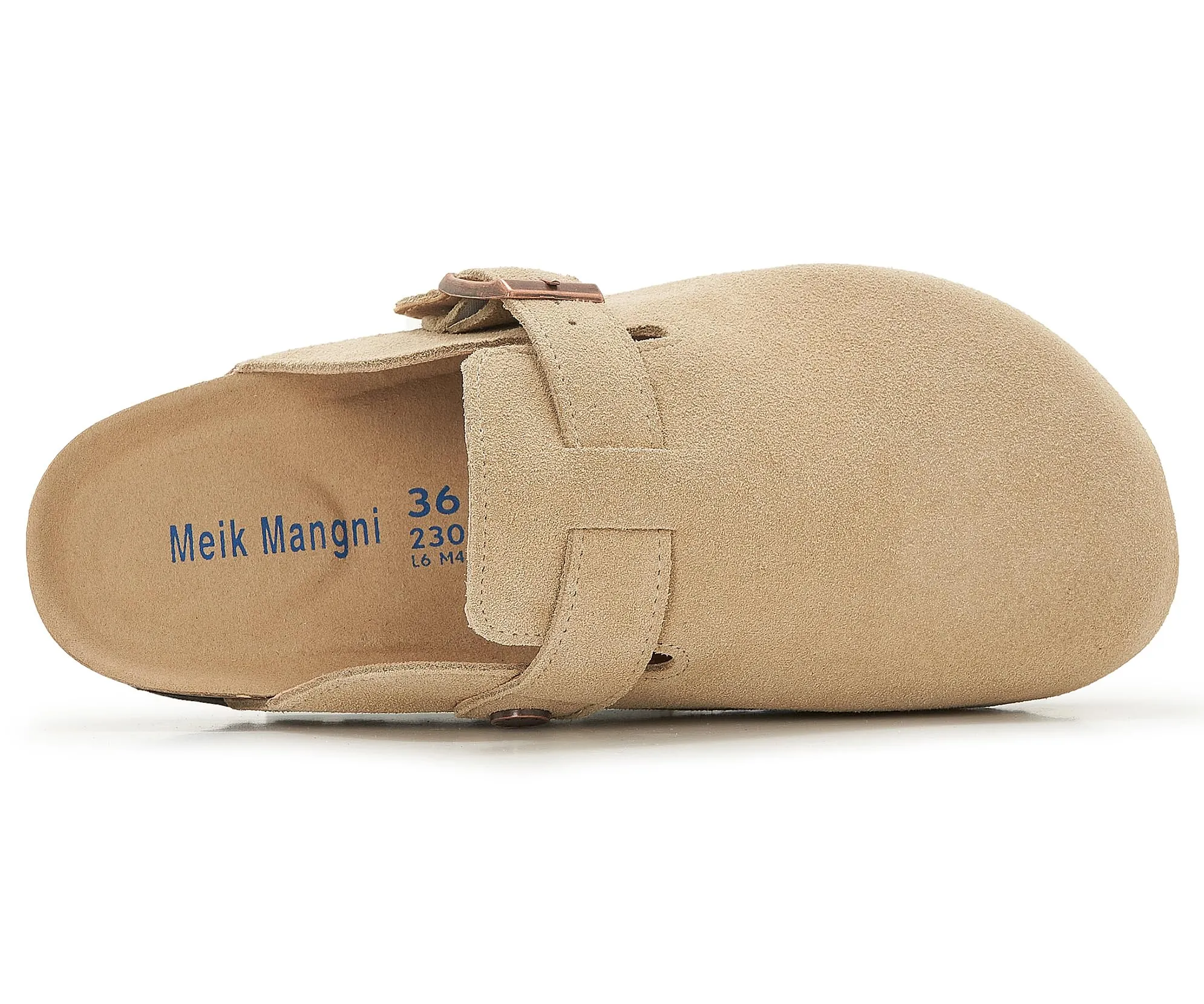 Meik Mangni Zoccoli e Sabot Donna Ciabatte da Uomo Pantofole in Pelle,Beige 45 EU - immagine 5