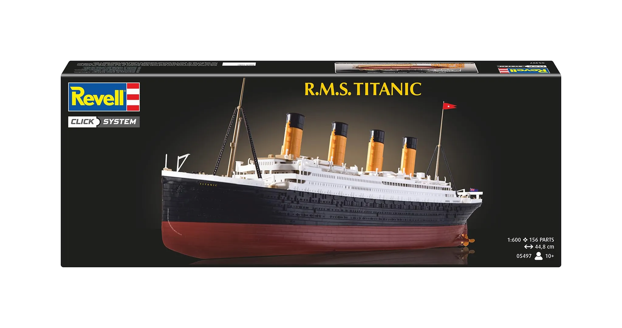 Revell 05497 R.M.S. Titanic (sistema a clic), scala 1:600, non costruito, precolorato, a incastro (non colla), kit modellino in plastica - immagine 2
