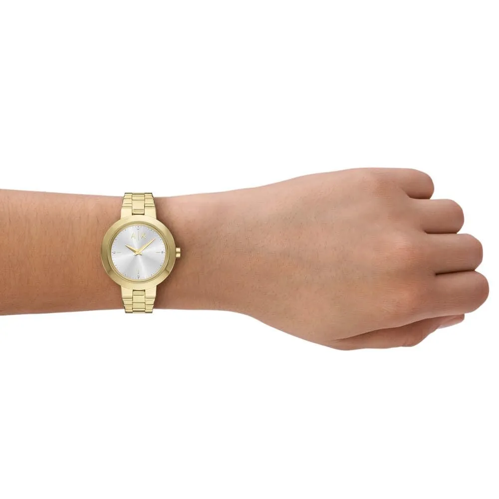 Armani Exchange Orologio da donna, Movimento al quarzo a due lancette e cassa da 36 mm con cinturino in acciaio o pelle - immagine 2