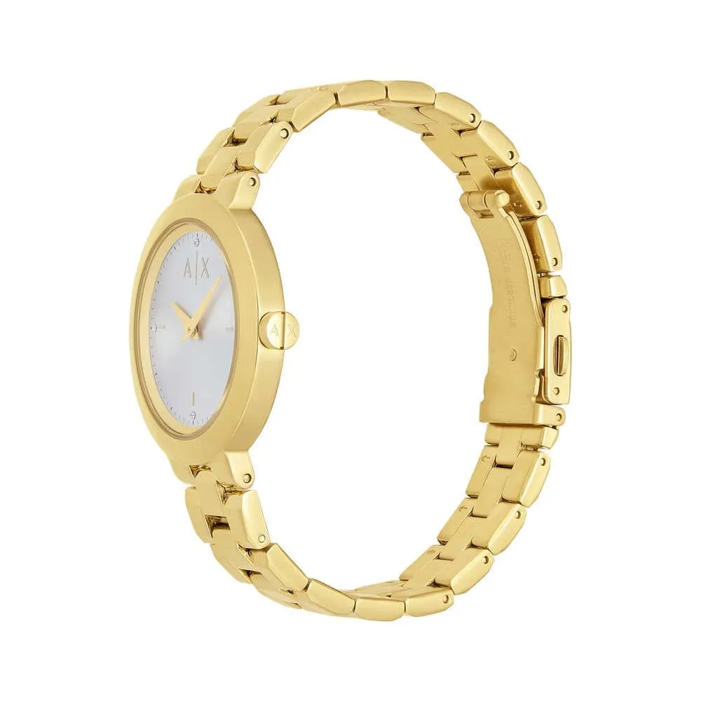 Armani Exchange Orologio da donna, Movimento al quarzo a due lancette e cassa da 36 mm con cinturino in acciaio o pelle - immagine 3