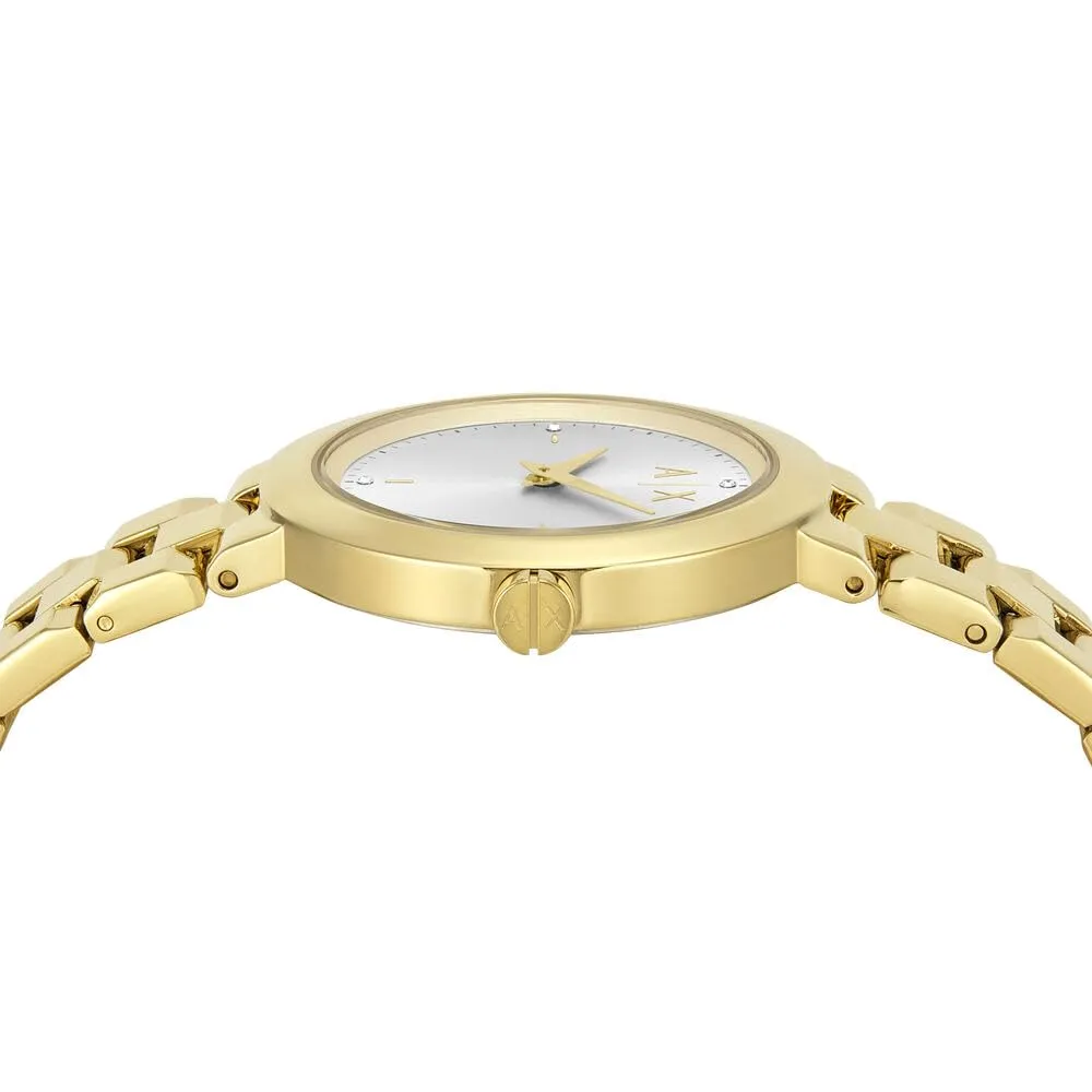 Armani Exchange Orologio da donna, Movimento al quarzo a due lancette e cassa da 36 mm con cinturino in acciaio o pelle - immagine 5