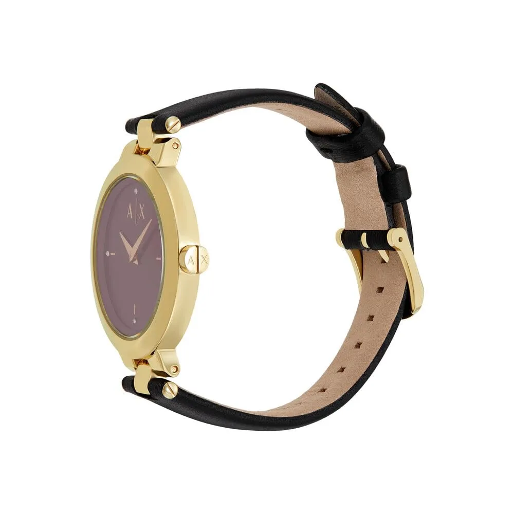 Armani Exchange Orologio da donna, Movimento al quarzo a due lancette e cassa da 36 mm con cinturino in acciaio o pelle - immagine 3