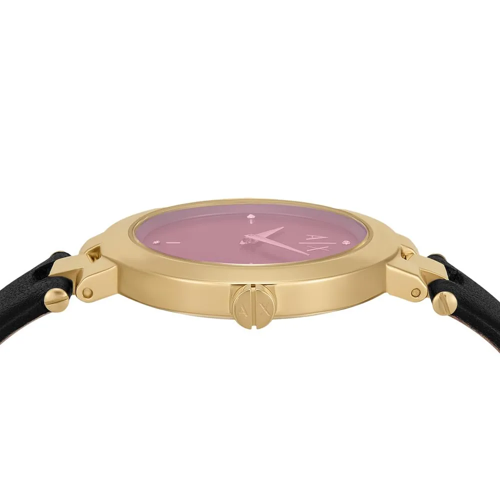 Armani Exchange Orologio da donna, Movimento al quarzo a due lancette e cassa da 36 mm con cinturino in acciaio o pelle - immagine 6