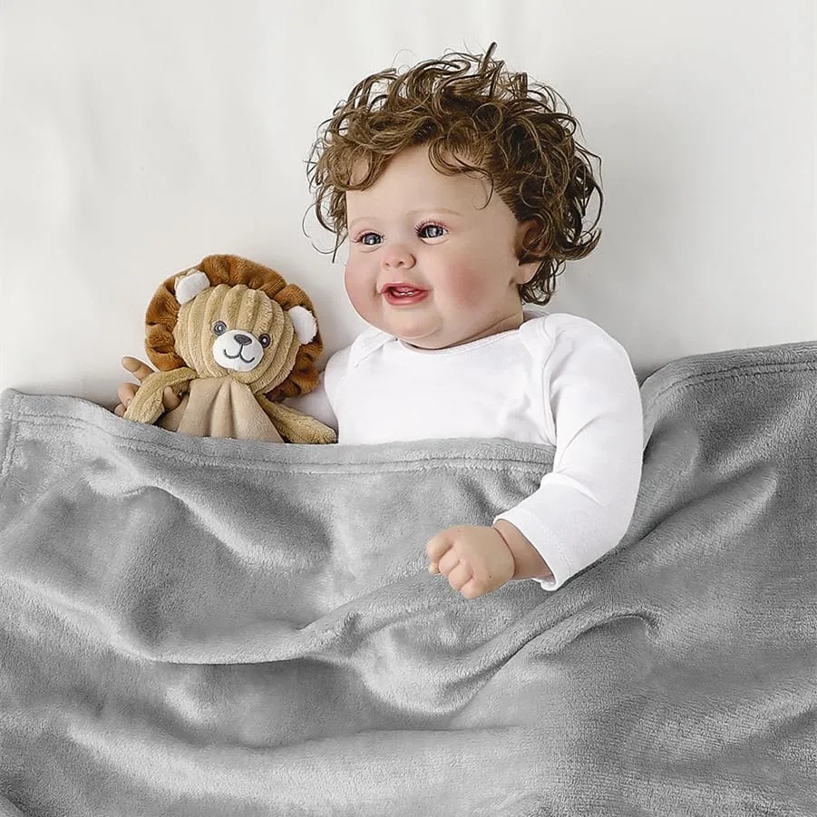 CREVENT Morbida coperta di peluche per bambini e bambine, compleanno (leone) - immagine 3