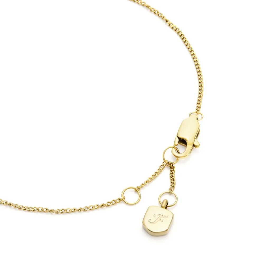 Fossil Bracciale a catena sottile da donna in acciaio inox con chiusura a moschettone - immagine 4