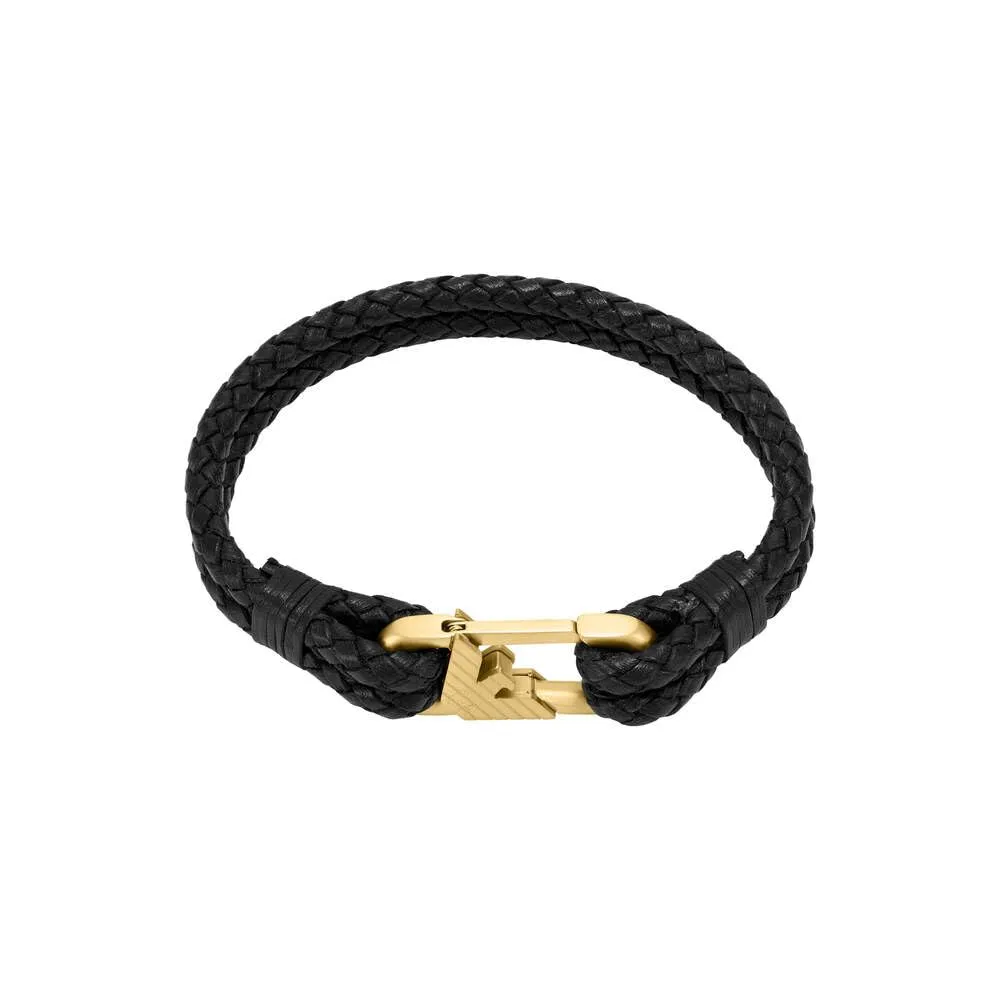 Emporio Armani Bracciale da uomo in acciaio inossidabile o in pelle con chiusura a maglie - immagine 3