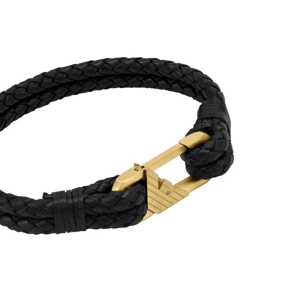 Emporio Armani Bracciale da uomo in acciaio inossidabile o in pelle con chiusura a maglie - immagine 4