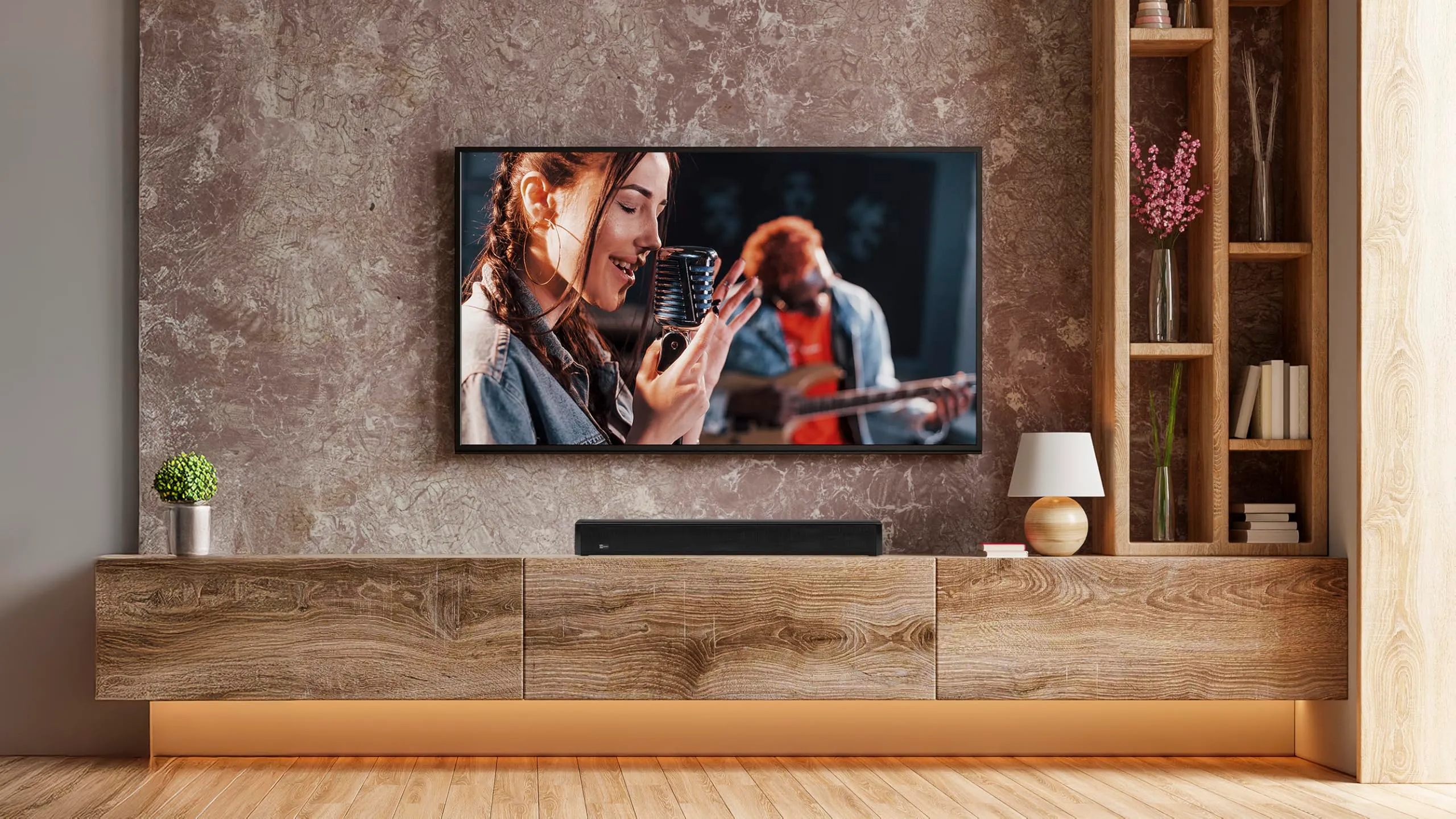TELE System Soundbar TS5430W SONIC 30W Bluetooth 5.0, 12V con HDMI ARC, AUX, USB, per TV e Camper – Audio Potente, Design Compatto, Cavo Auto Incluso, Lettore Multimediale, Telecomando - immagine 6