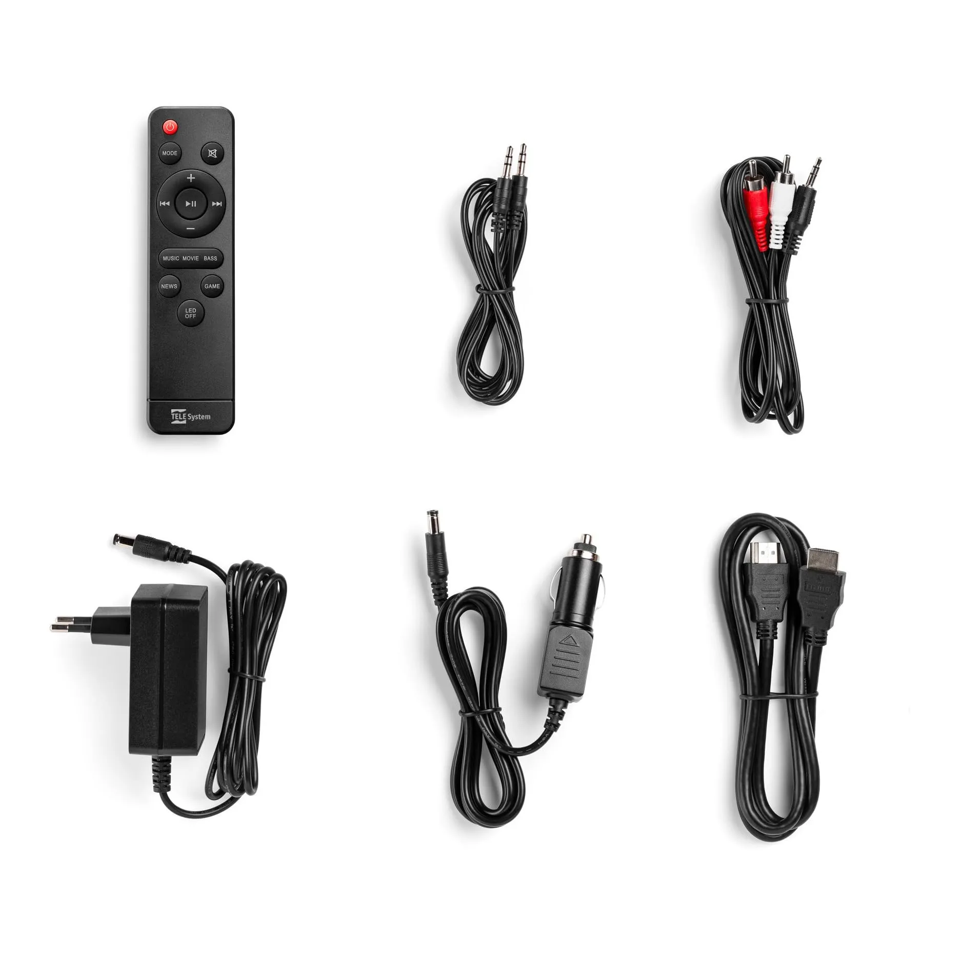 TELE System Soundbar TS5430W SONIC 30W Bluetooth 5.0, 12V con HDMI ARC, AUX, USB, per TV e Camper – Audio Potente, Design Compatto, Cavo Auto Incluso, Lettore Multimediale, Telecomando - immagine 7