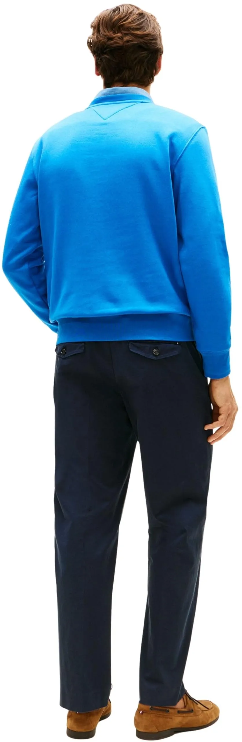Tommy Hilfiger Uomo Felpa Logo Senza Cappuccio, Blu (Blue Orbit), L - immagine 2
