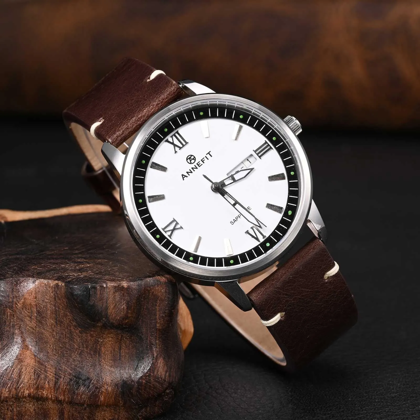 ANNEFIT Vintage Cinturino Orologio per Uomo Donna, Cinturini in Pelle Italiana, Sgancio Rapido, Larghezza della banda 20mm (Marrone Castagna) - immagine 2