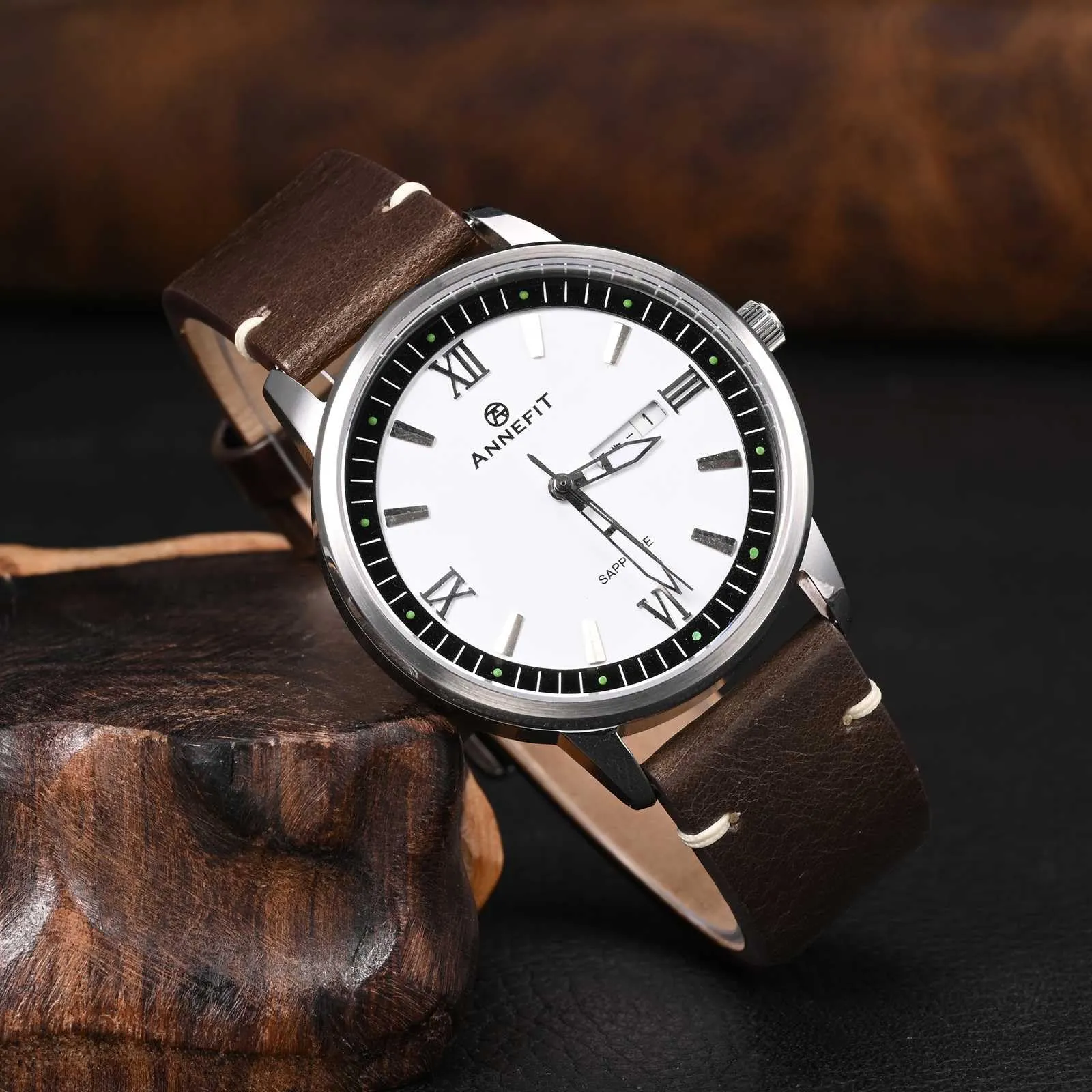 ANNEFIT Vintage Cinturino Orologio per Uomo Donna, Cinturini in Pelle Italiana, Sgancio Rapido, Larghezza della banda 19mm (Marrone Scuro) - immagine 2