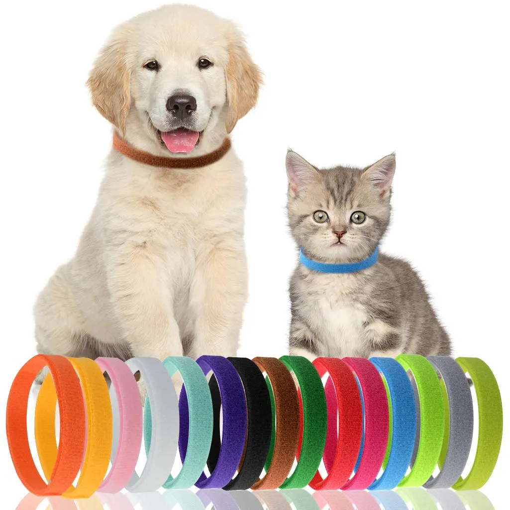 baotongle 15 collari per cuccioli di identità, regolabili, multicolore (15 colori), nylon e poliestere, per cuccioli e gattini da 0 a 8 settimane, 35 cm x 1 cm - immagine 6