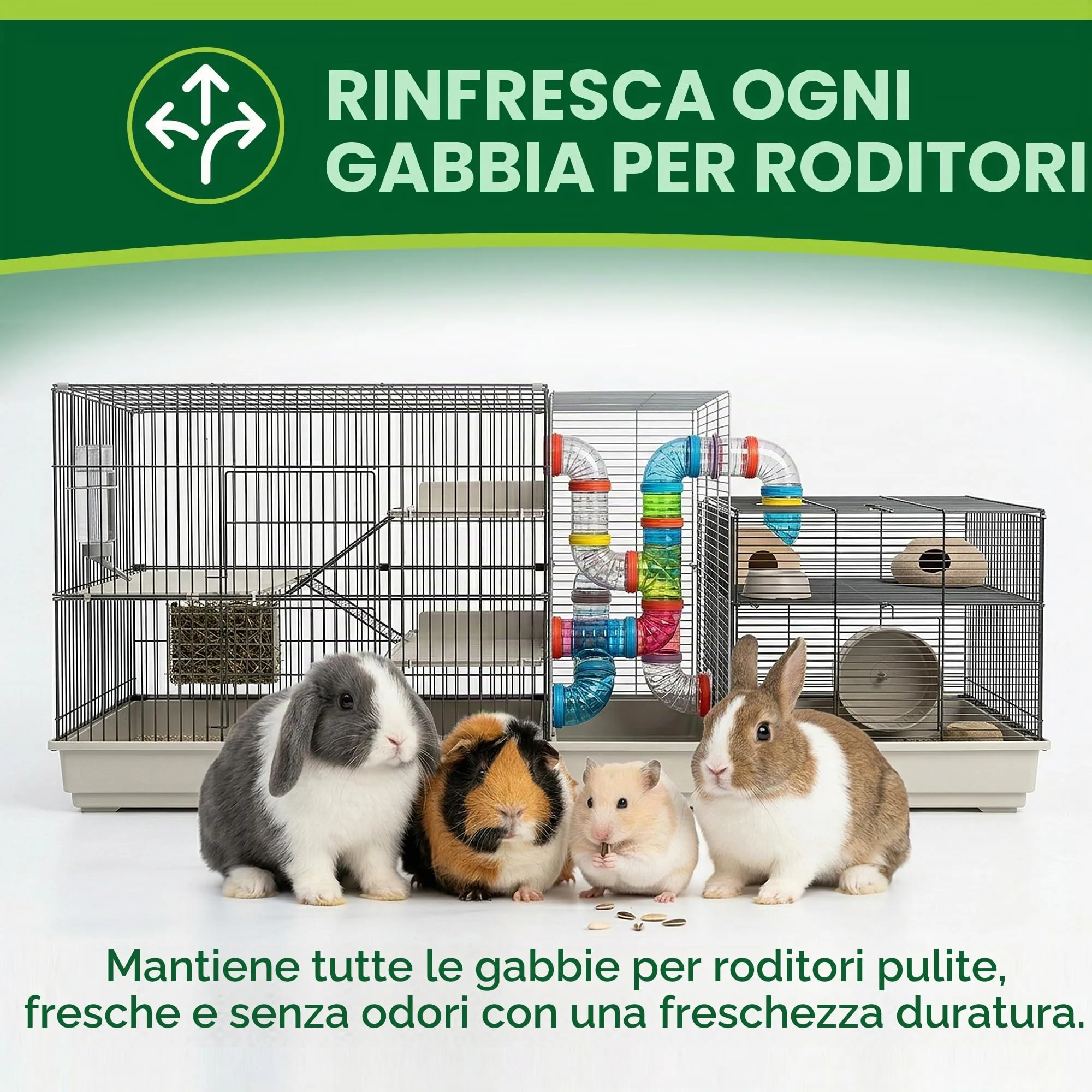 Exner Bio Detergente enzimatico per gabbie di roditori, eliminatore di odori e neutralizzatore di odori contro urina, feci e odori di animali, con microrganismi efficaci per una rimozione permanente - immagine 5