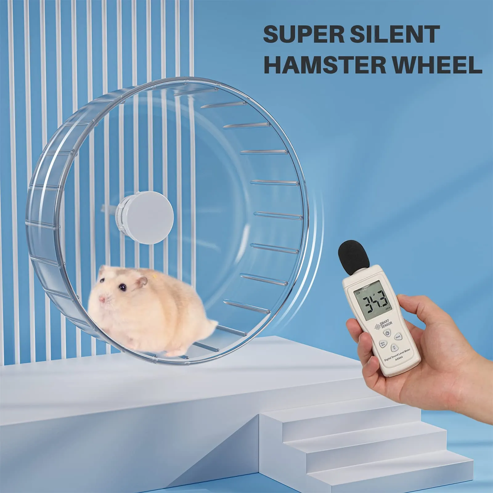 BUCATSTATE Ruota Criceto, 15cm Super Silenziosa Ruota da Corsa Trasparente per Criceti Piccoli Animali Domestici Criceto Gerbil - immagine 2