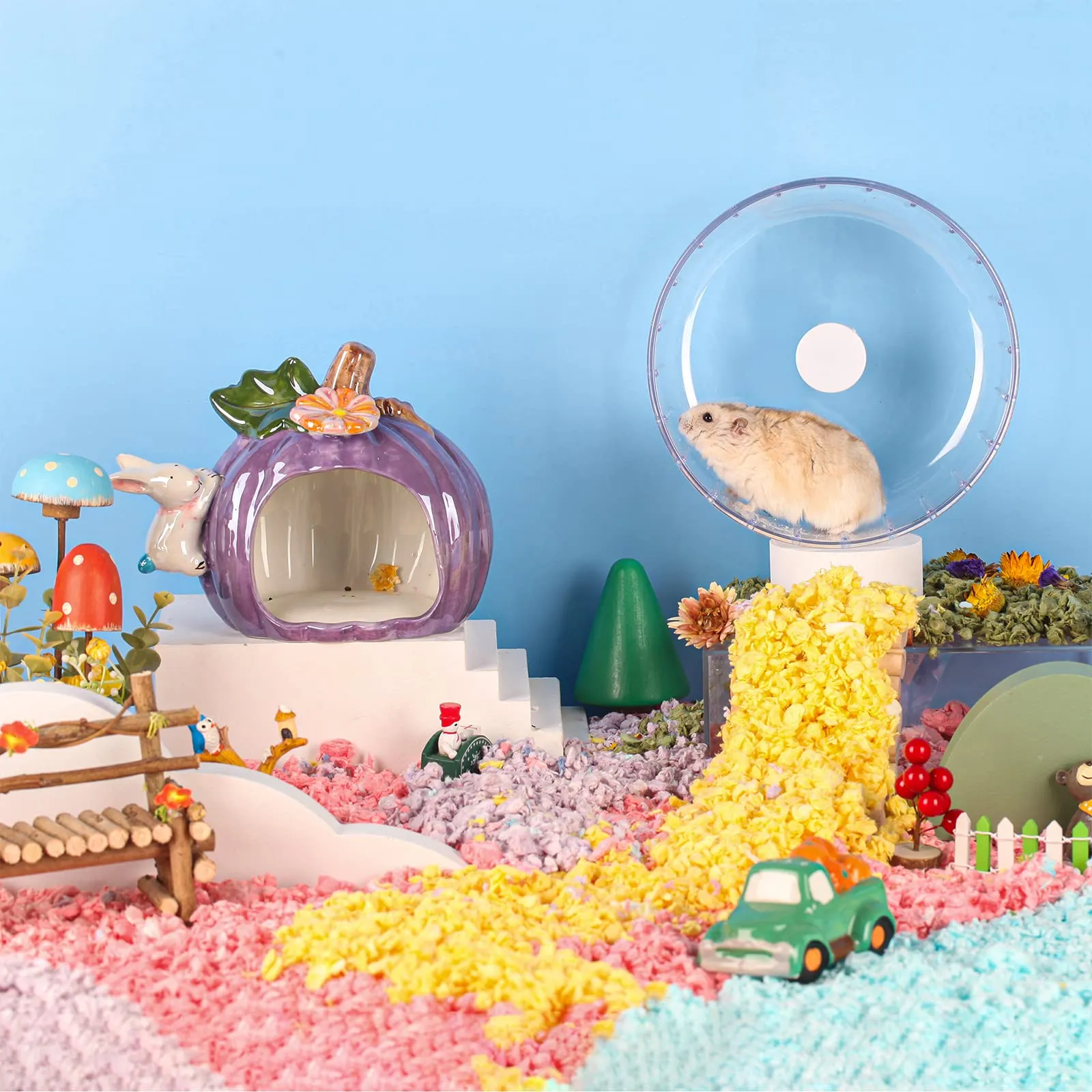 BUCATSTATE Ruota Criceto, 15cm Super Silenziosa Ruota da Corsa Trasparente per Criceti Piccoli Animali Domestici Criceto Gerbil - immagine 5