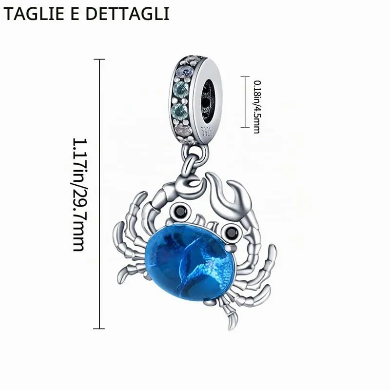 TINSLO Bead Charm Ciondolo Argento Sterling 925 con Cubic Zirconia Pendenti per Pandora Braccialetti, Compatibile con Braccialetti e Collane europei - immagine 4