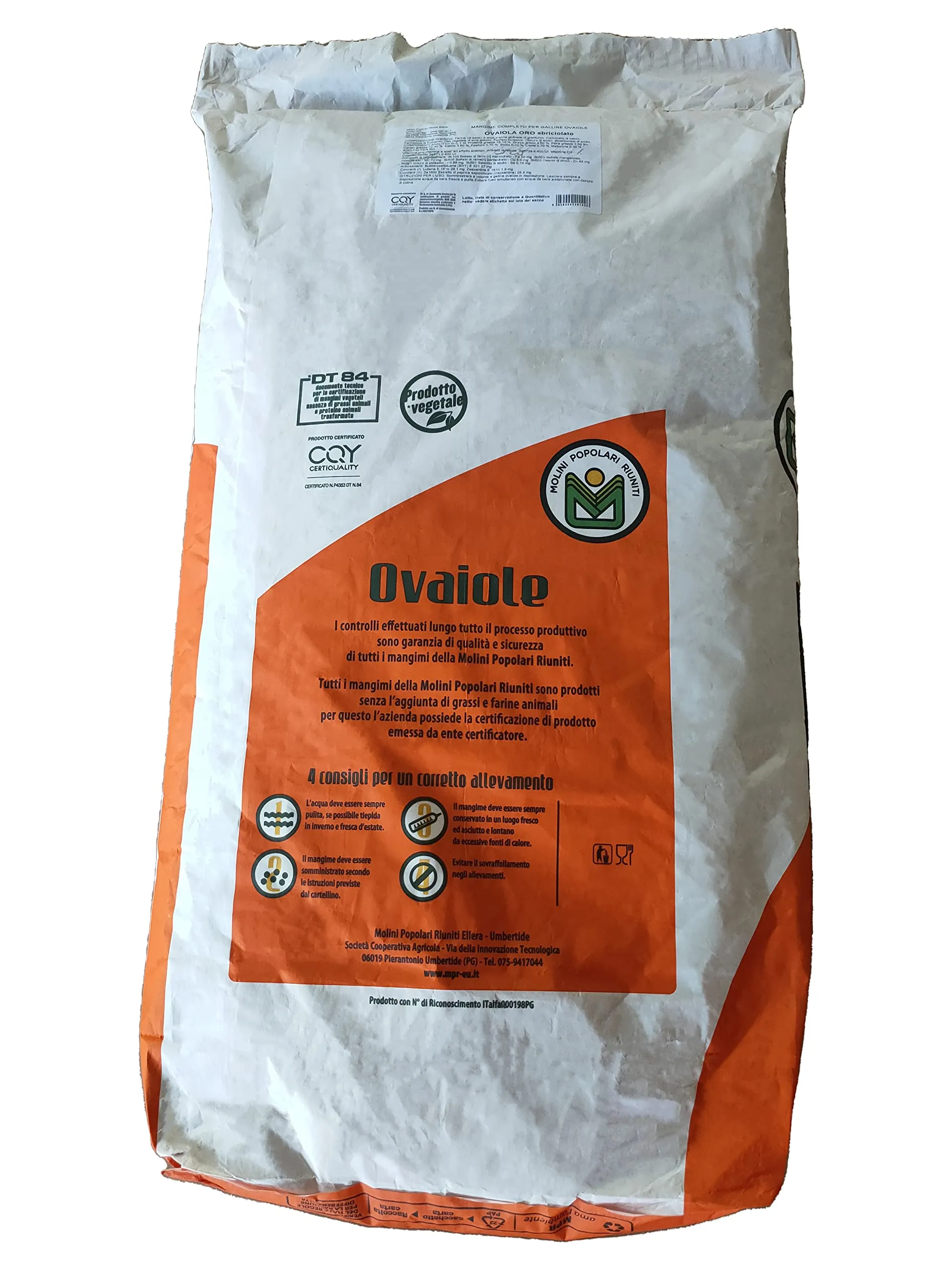 Molini Popolari Riuniti, Ovaiola, NO OGM, Mangime Galline Ovaiole 25 Kg - immagine 2