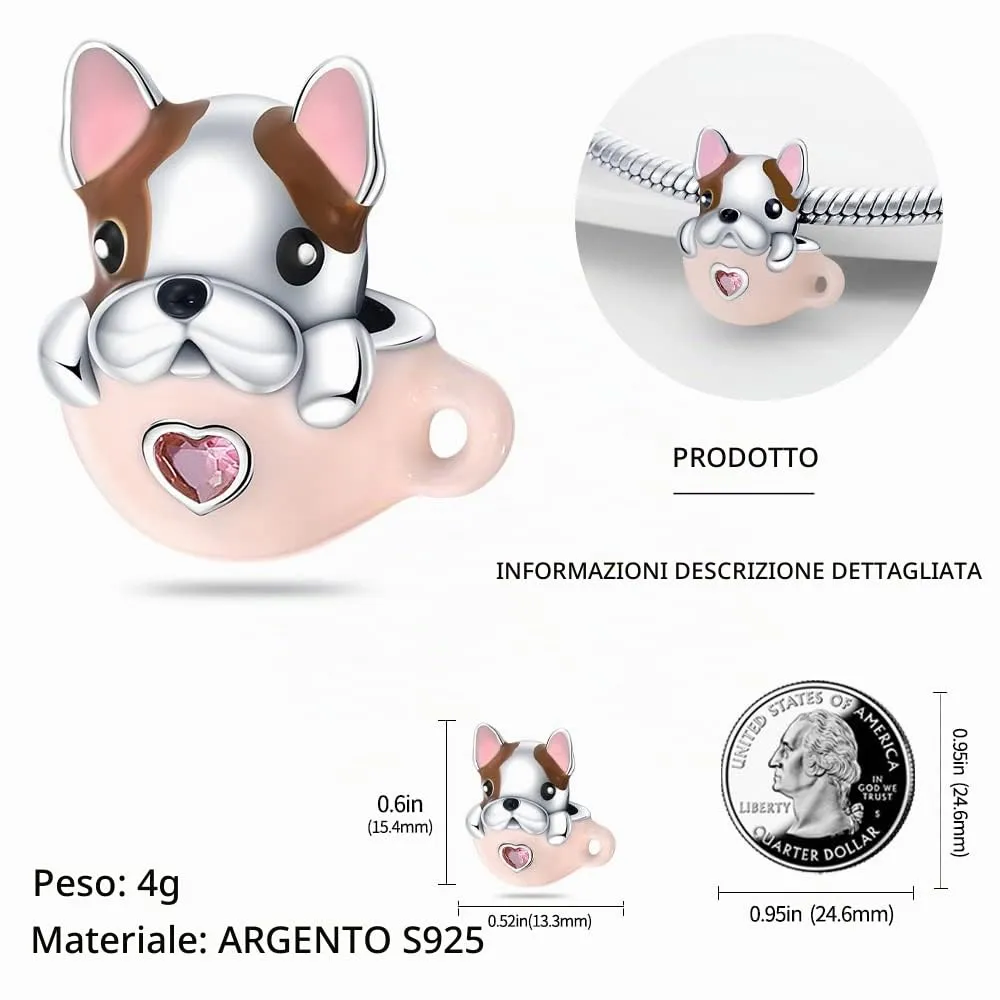 TINSLO Bead Charm Ciondolo Argento Sterling 925 con Cubic Zirconia Pendenti per Pandora Braccialetti, Compatibile con Braccialetti e Collane europei - immagine 4